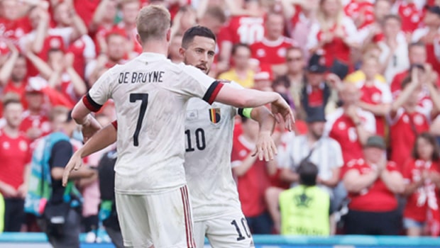 Kevin De Bruyne and Eden Hazard Belgium Euro 2020