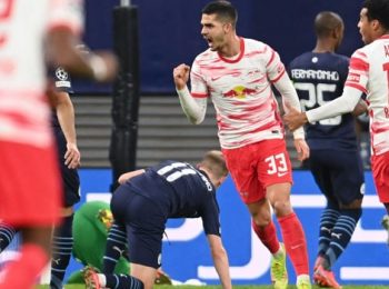 UEFA Champions League: RB Leipzig defeats 10-man City in a 2-1 win